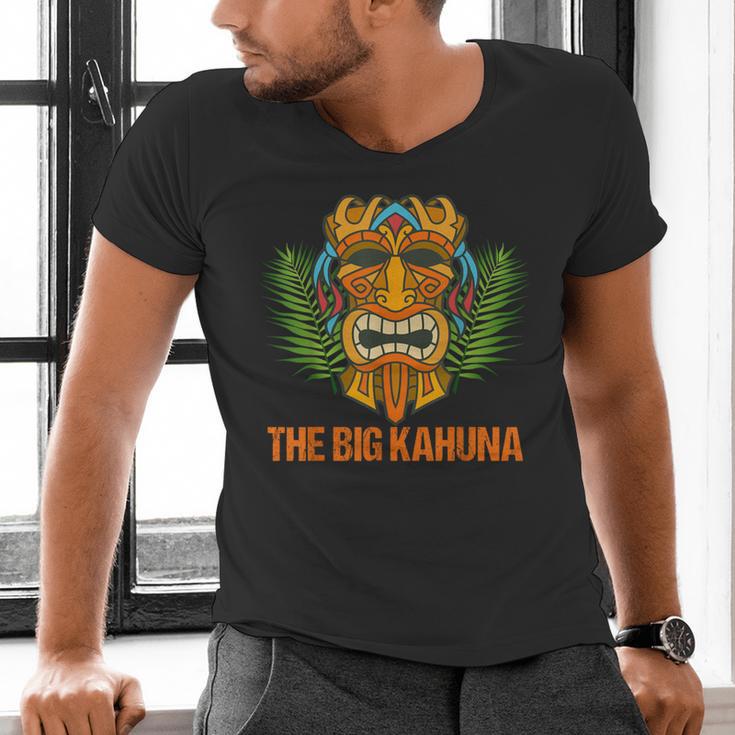 The Big Kahuna Hawaiian Tiki Dad Boss T-Shirt Men's V-Neck T-Shirt