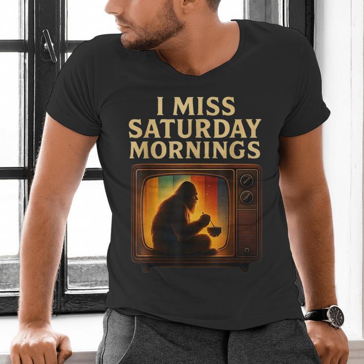 Bigfoot Saturday Morning Nostalgia Men's V-Neck T-Shirt