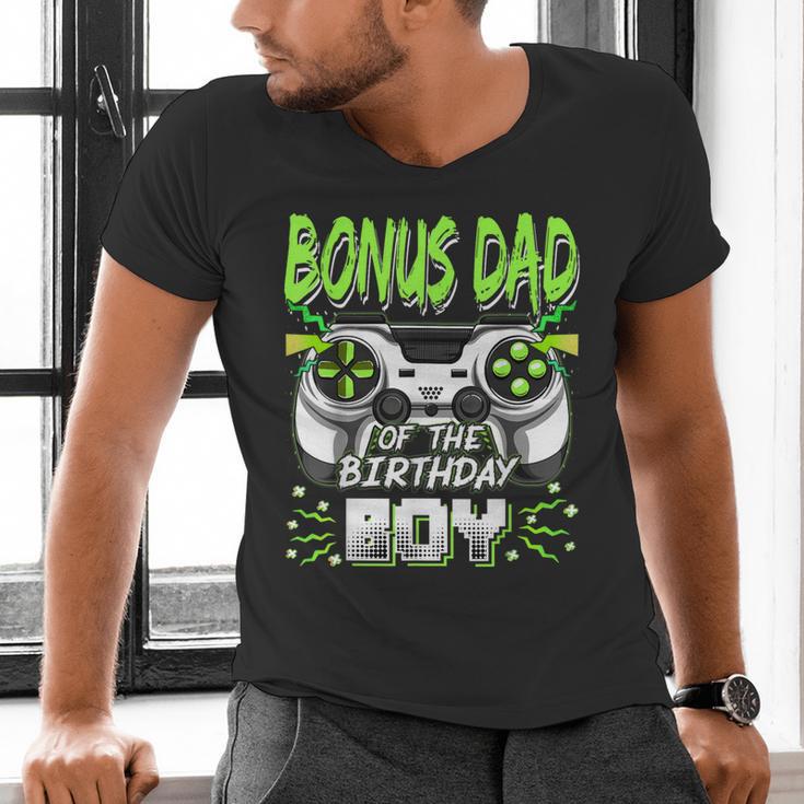Bonus Dad Of The Birthday Boy Video Game Bday Party Men's V-Neck T-Shirt