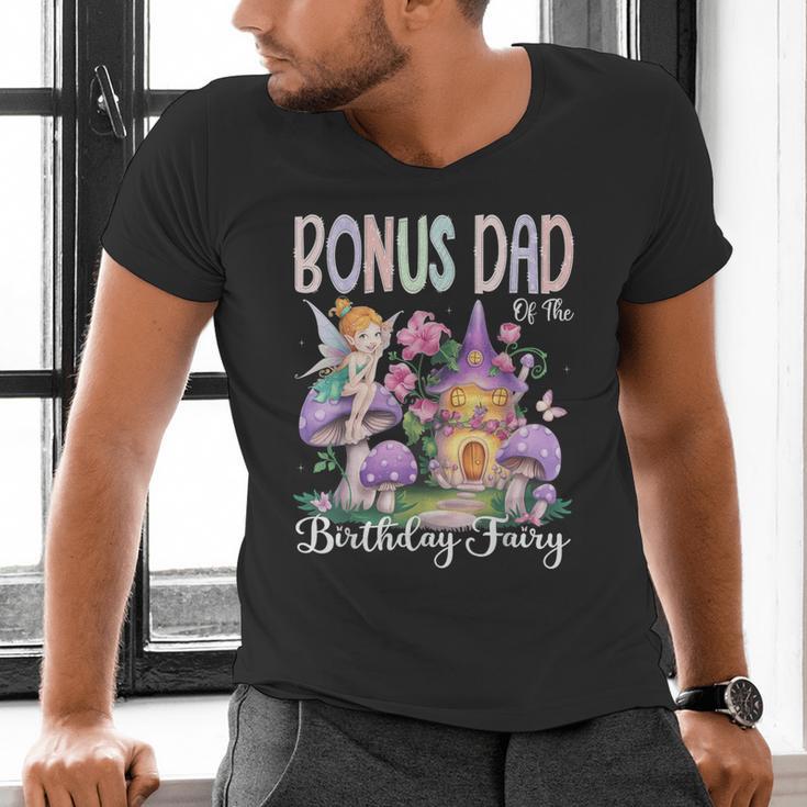 Bonus Dad Of The Birthday Fairy 1St Birthday Girl Party Men's V-Neck T-Shirt