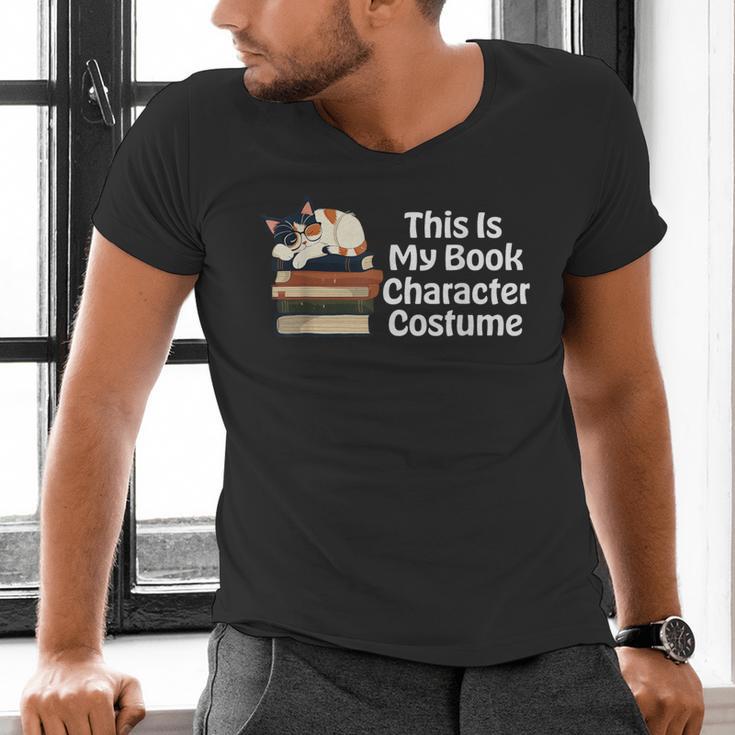 This Is My Book Character Costume Cat Men Women Kids Reading Men's V-Neck T-Shirt