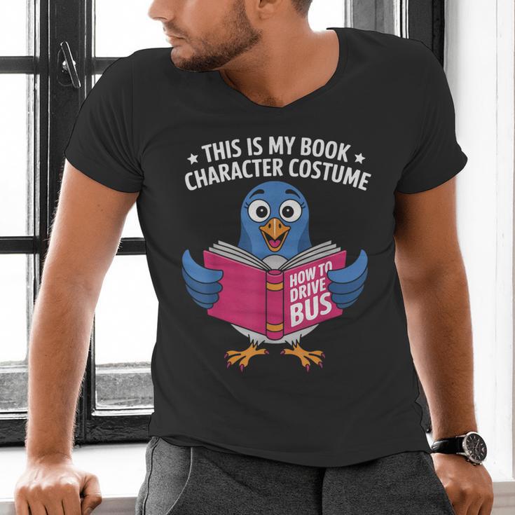 This Is My Book Character Costume Cute Pigeon Kids Reading Men's V-Neck T-Shirt
