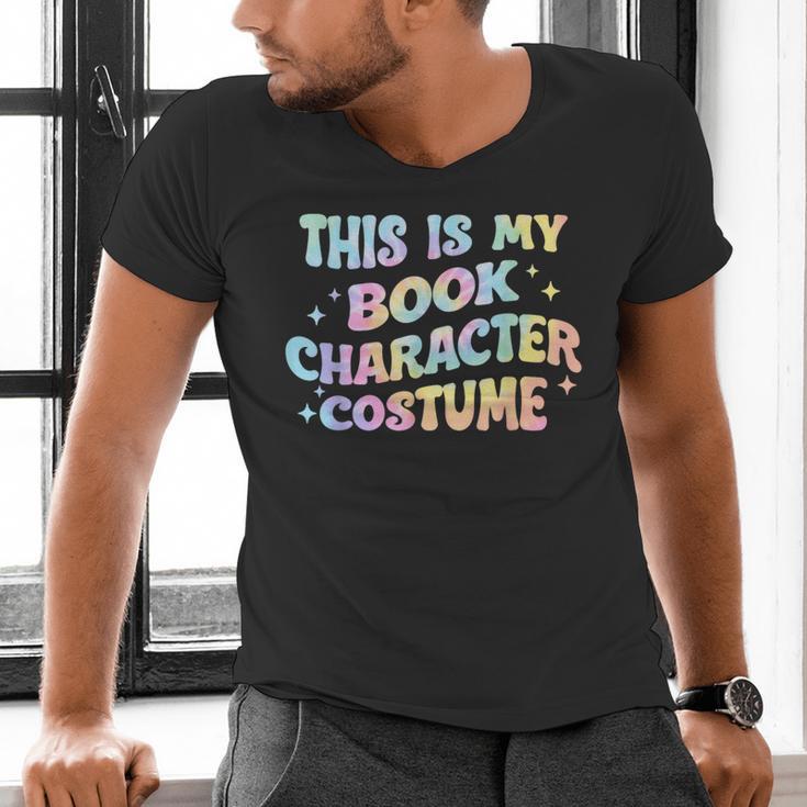 This Is My Book Character Costume Book Lover Groovy Men's V-Neck T-Shirt This Is My Book Character Costume Book Lover Groovy Men's V-Neck T-Shirt