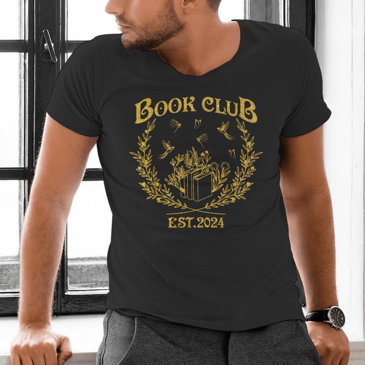 Book Club Since Reading Club EST 2024 Book Lover Social Club Men's V-Neck T-Shirt