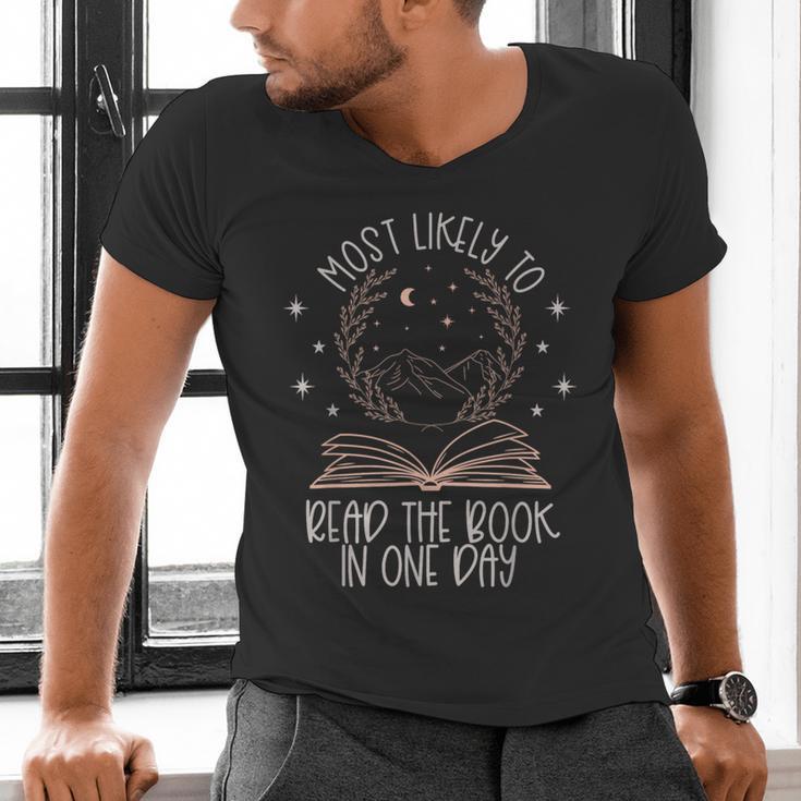 Book Club Shirts For Women Most Likely To Read One Day Men's V-Neck T-Shirt