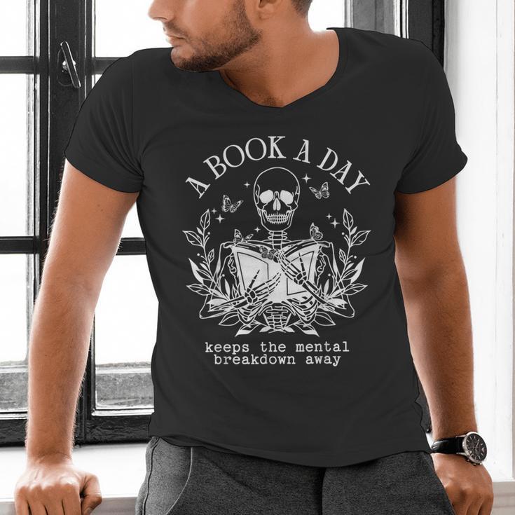 A Book A Day Keep The Mental Breakdown Away Men's V-Neck T-Shirt