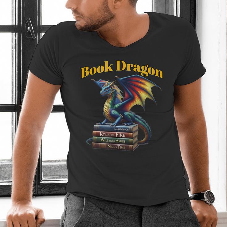Book Dragon Mark Minson's Books Men's V-Neck T-Shirt