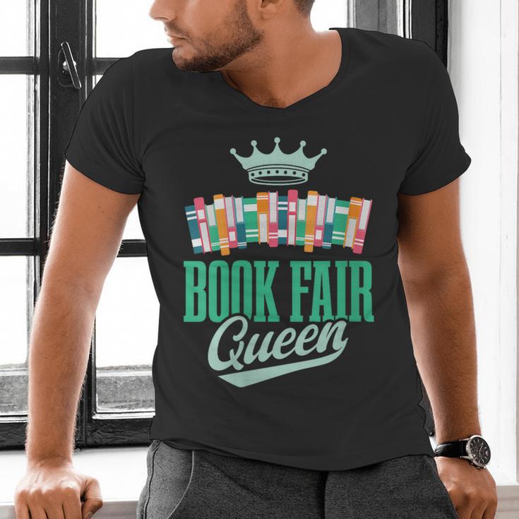 Book Fair Queen Literature School Book Fair Event Men's V-Neck T-Shirt
