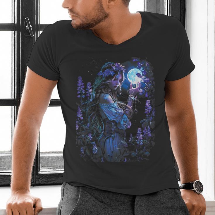 Book Fantasy Art Beautiful Elf Princess Fairy Men's V-Neck T-Shirt