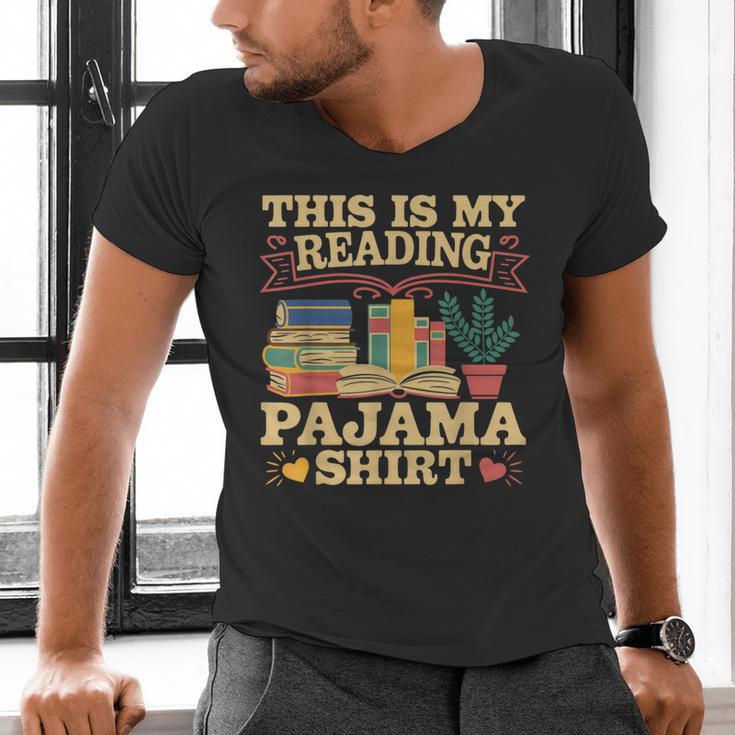 Book And Pajama This Is My Reading Pajama Bedtime Reading Men's V-Neck T-Shirt
