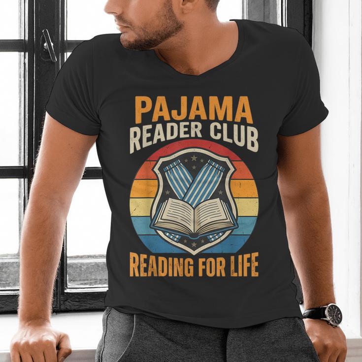 Book And Pajamas Reading Bedtime Men's V-Neck T-Shirt Book And Pajamas Reading Bedtime Men's V-Neck T-Shirt