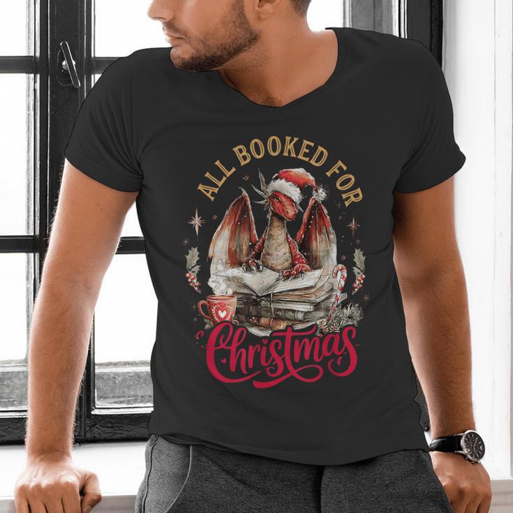 All Booked For Christmas Dragon Men's V-Neck T-Shirt All Booked For Christmas Dragon Men's V-Neck T-Shirt