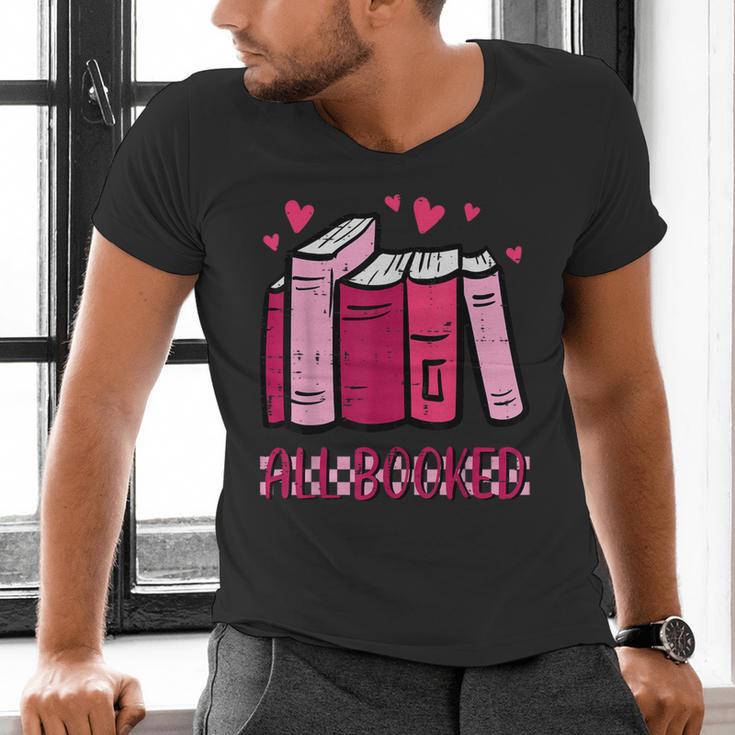 All Booked Read Book Reading Librarian Men Women Kids Men's V-Neck T-Shirt