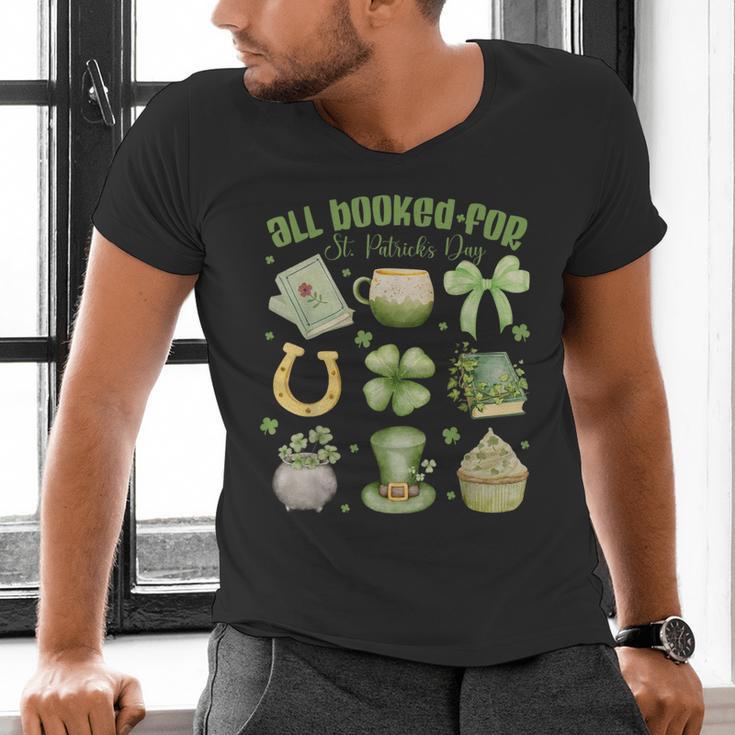 ALL Booked For St Patricks Day Bookish Leprechaun Bookworm Men's V-Neck T-Shirt ALL Booked For St Patricks Day Bookish Leprechaun Bookworm Men's V-Neck T-Shirt