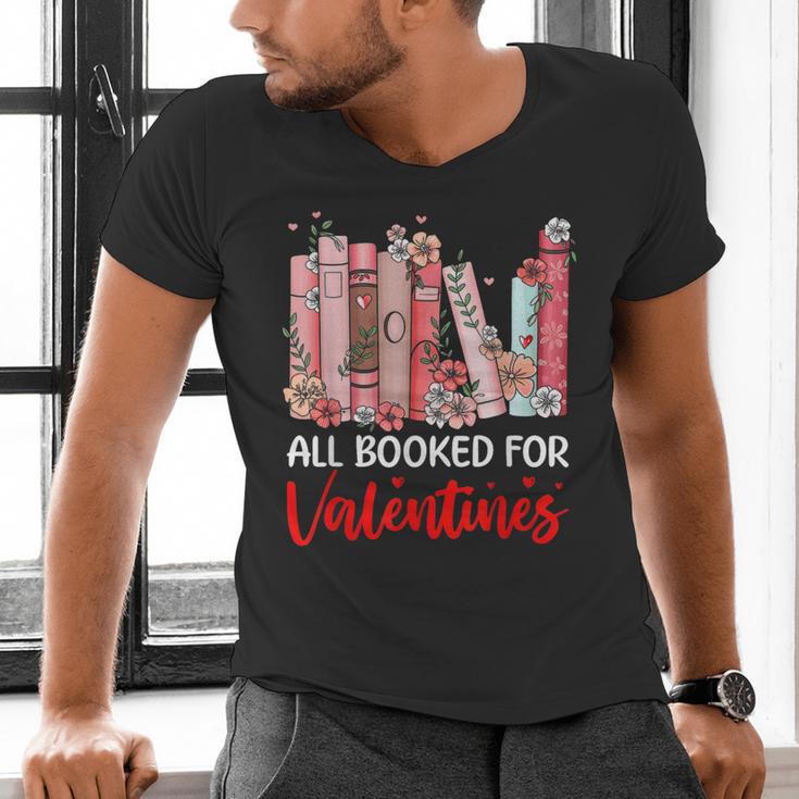 All Booked For Valentine Book Lovers Women Girl Teacher Men's V-Neck T-Shirt All Booked For Valentine Book Lovers Women Girl Teacher Men's V-Neck T-Shirt