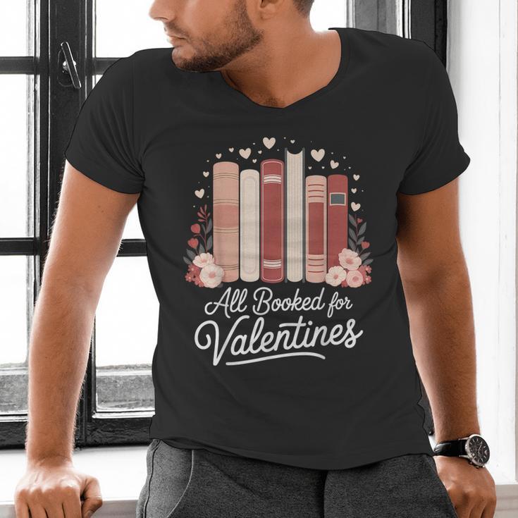 All Booked For Valentines Book Lovers Hearts Men's V-Neck T-Shirt