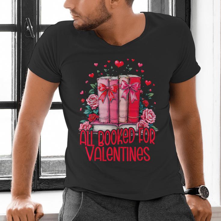 All Booked For Valentines Book Lovers Teacher Valentines Men's V-Neck T-Shirt