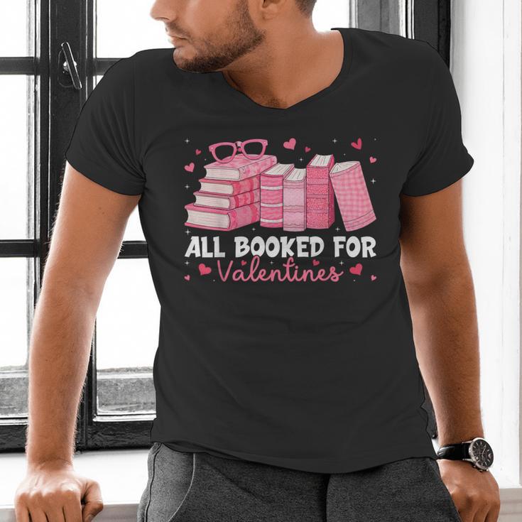 All Booked For Valentines Couple Bookworms Valentine’s Day Men's V-Neck T-Shirt All Booked For Valentines Couple Bookworms Valentine’s Day Men's V-Neck T-Shirt