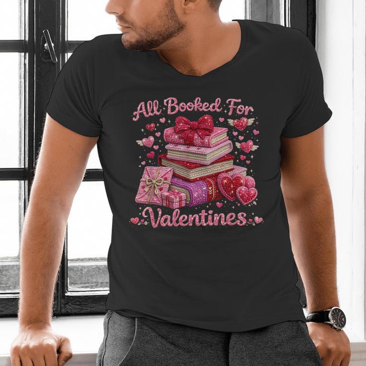 All Booked Valentine's Girly Teacher Coquette Love Men's V-Neck T-Shirt