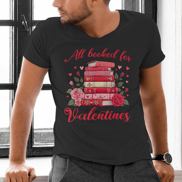 All Booked For Valentines Librarian Book Lover Teacher Men's V-Neck T-Shirt All Booked For Valentines Librarian Book Lover Teacher Men's V-Neck T-Shirt