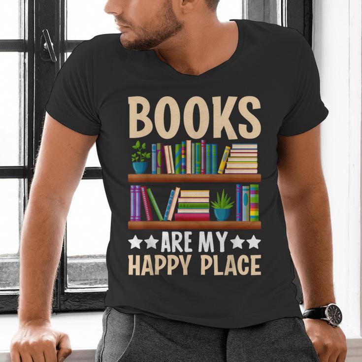 Books Are My Happy Place Men's V-Neck T-Shirt Books Are My Happy Place Men's V-Neck T-Shirt