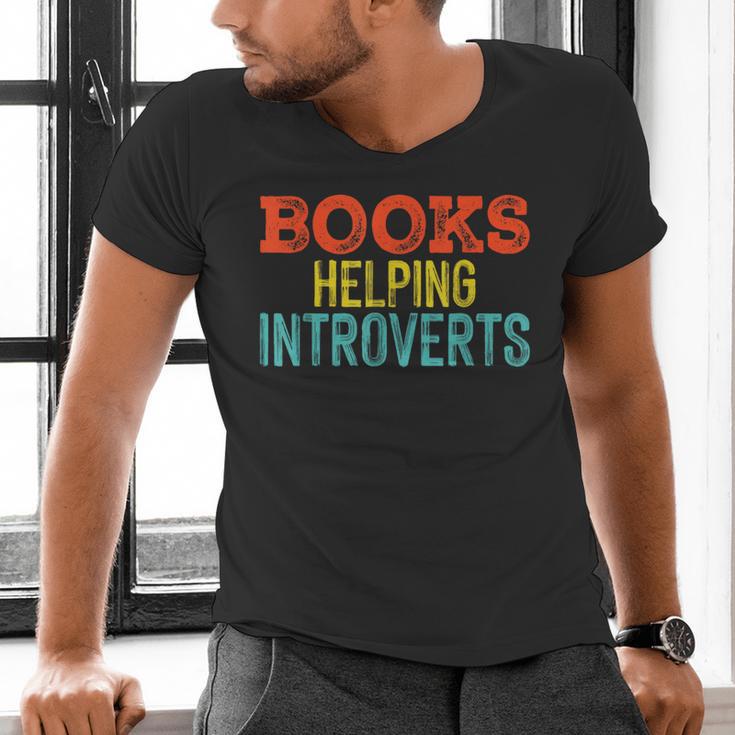 Books Helping Introverts I Introvert Men's V-Neck T-Shirt Books Helping Introverts I Introvert Men's V-Neck T-Shirt
