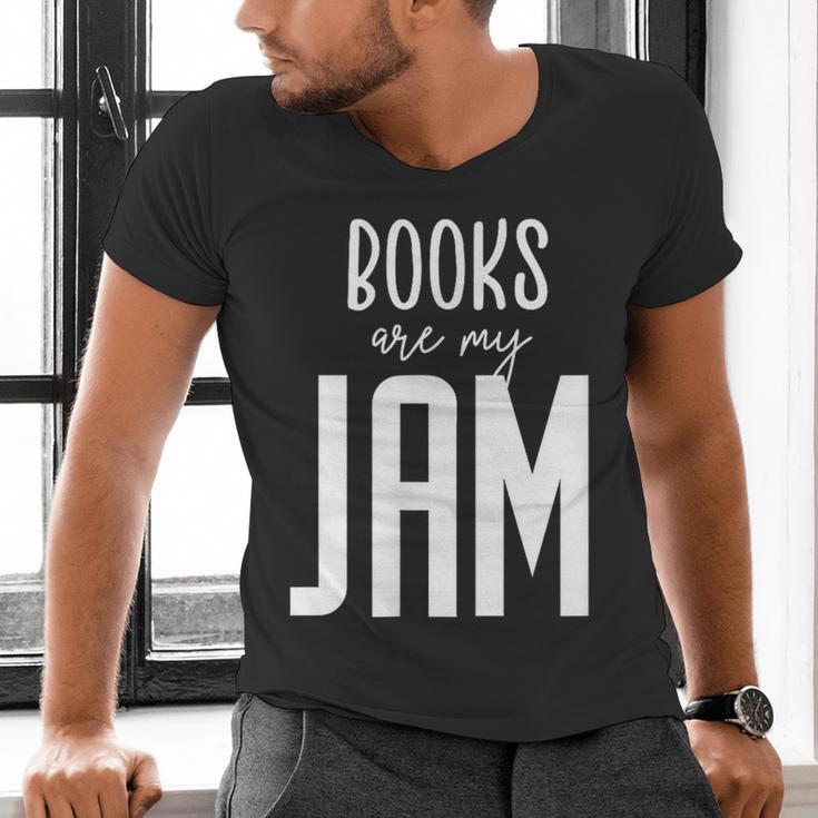 Books Are My Jam Graphic For Introverts Men's V-Neck T-Shirt