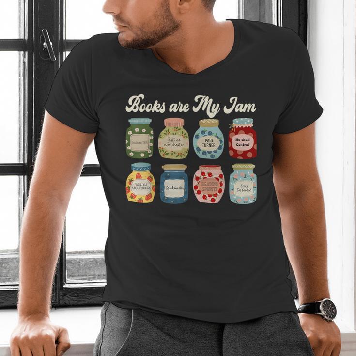 Books Are My Jam Shirt Book Lover Reader Reading Teacher Men's V-Neck T-Shirt Books Are My Jam Shirt Book Lover Reader Reading Teacher Men's V-Neck T-Shirt