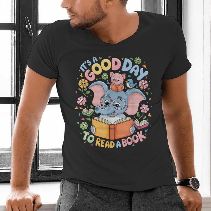 Books Lovers Kids Women Men It's A Good Day To Read A Book Men's V-Neck T-Shirt