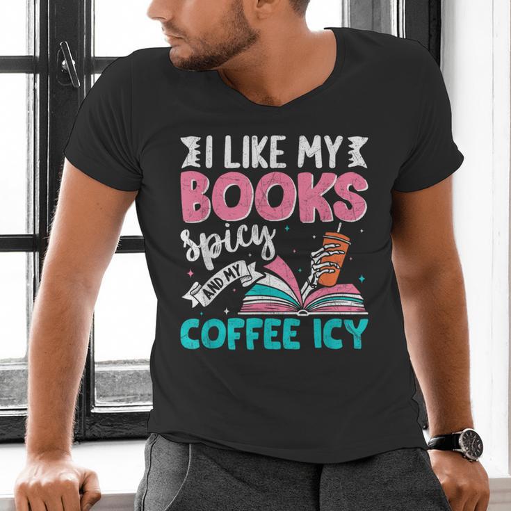 I Like My Books Spicy Coffee ICY Men's V-Neck T-Shirt I Like My Books Spicy Coffee ICY Men's V-Neck T-Shirt