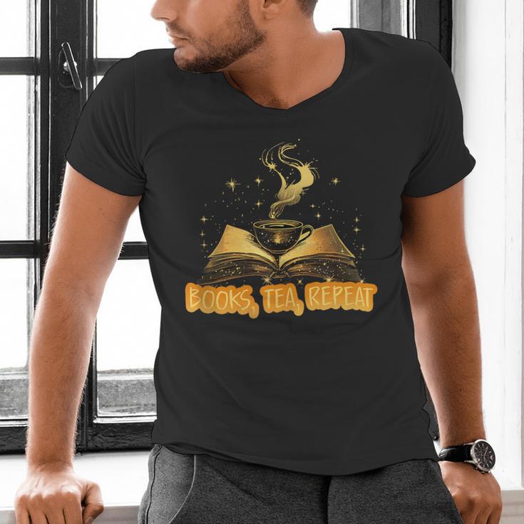 Books Tea Repeat Men's V-Neck T-Shirt
