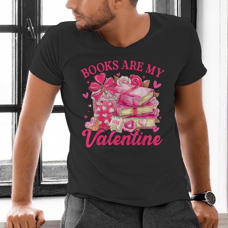 Books Are My Valentine Book Lover Heart Matching Party Men's V-Neck T-Shirt Books Are My Valentine Book Lover Heart Matching Party Men's V-Neck T-Shirt