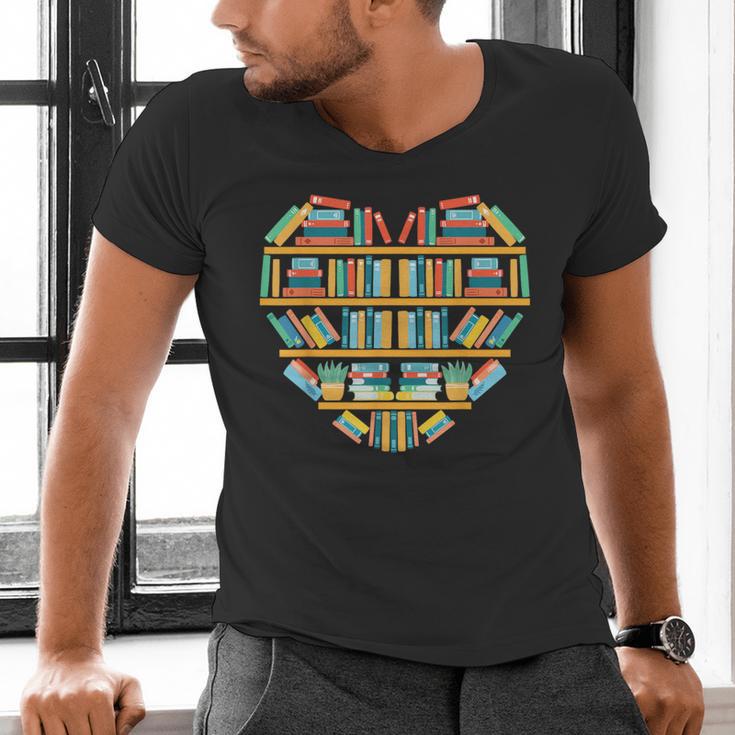 Bookshelf Heart Men's V-Neck T-Shirt