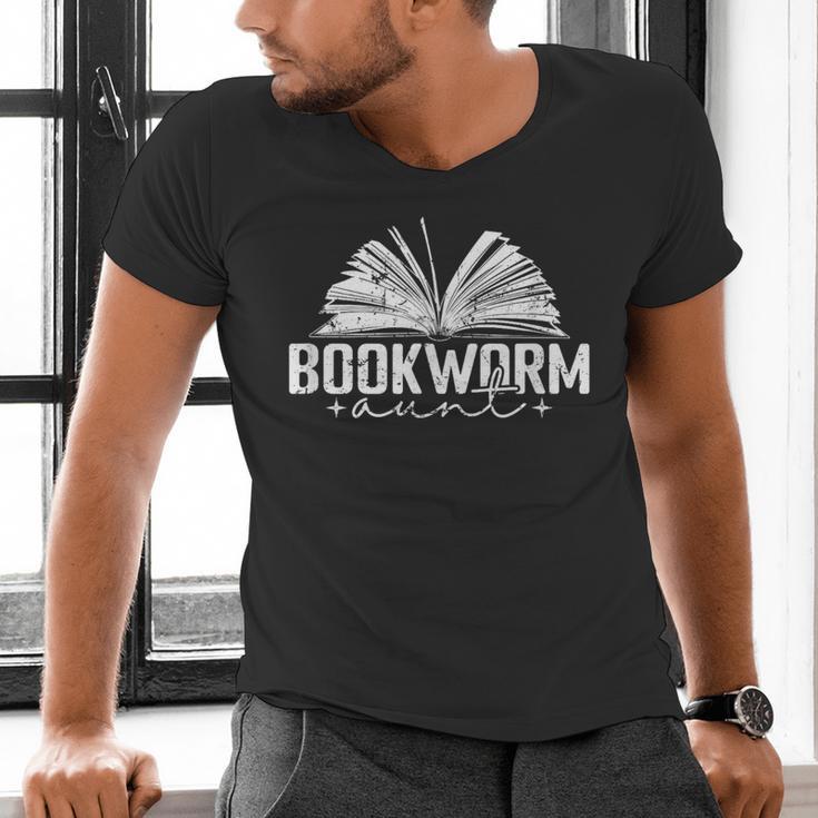 Bookworm Aunt Reading Lover Men's V-Neck T-Shirt Bookworm Aunt Reading Lover Men's V-Neck T-Shirt