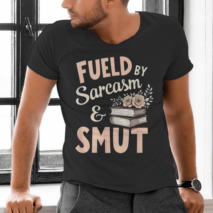 Bookworm Fueled By Sarcasm And Smut Book Reading Men's V-Neck T-Shirt
