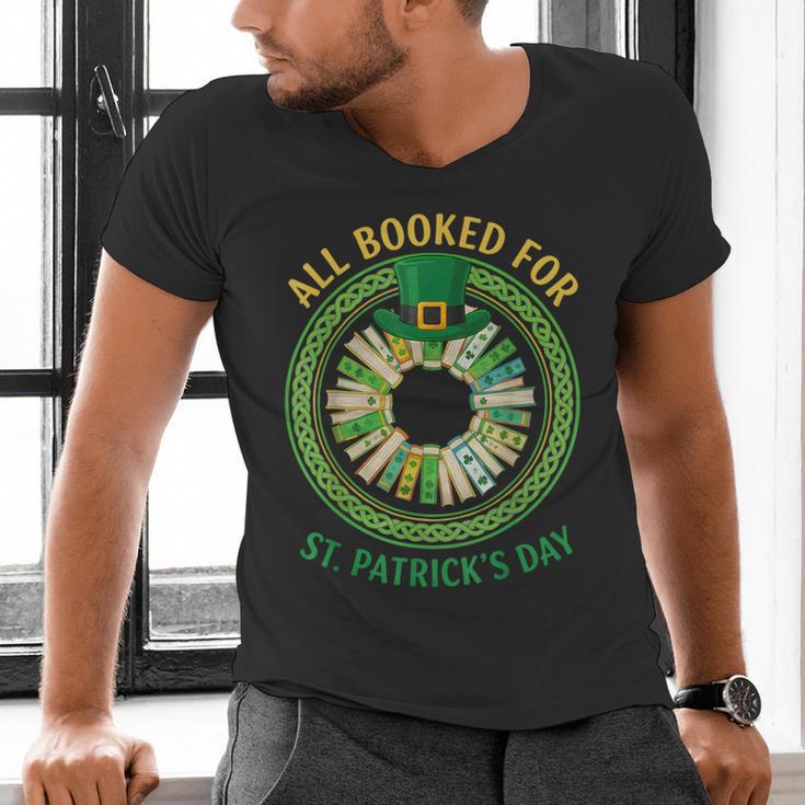 Bookworm Irish All Booked For St Patrick's Day Book Lover Men's V-Neck T-Shirt