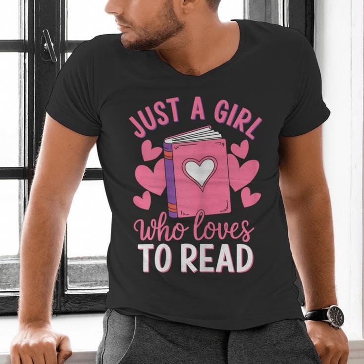Bookworm Just A Girl Who Loves To Read Men's V-Neck T-Shirt Bookworm Just A Girl Who Loves To Read Men's V-Neck T-Shirt