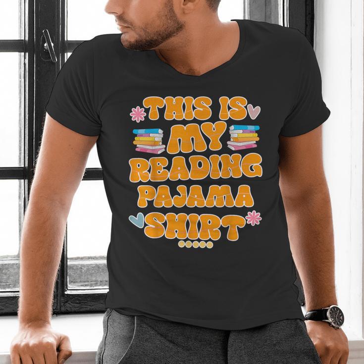 Bookworm This Is My Reading Pajama Book And Pajama Men's V-Neck T-Shirt Bookworm This Is My Reading Pajama Book And Pajama Men's V-Neck T-Shirt