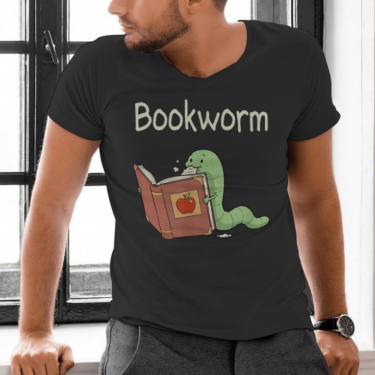 Bookworm Worm Reading Book Lover Read Books Librarian Men's V-Neck T-Shirt