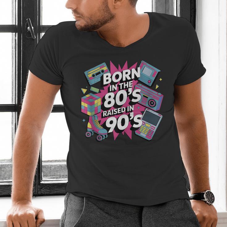 Born In The 80s Raised In The 90s Nostalgia Retro Lovers Men's V-Neck T-Shirt