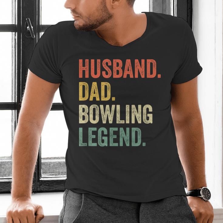 Bowler Husband Dad Bowling Legend Father's Day Men's V-Neck T-Shirt