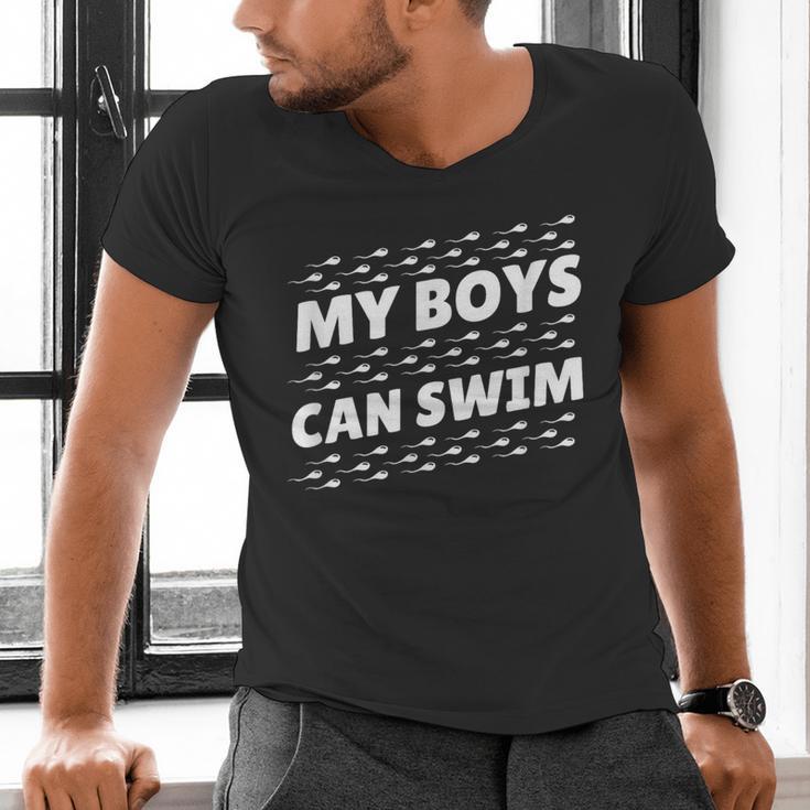 My Boys Can Swim T-Shirt First Time Dad To Be Men's V-Neck T-Shirt My Boys Can Swim T-Shirt First Time Dad To Be Men's V-Neck T-Shirt