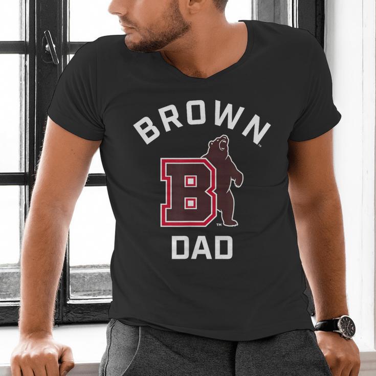 Brown University Bears Arched Dad Men's V-Neck T-Shirt