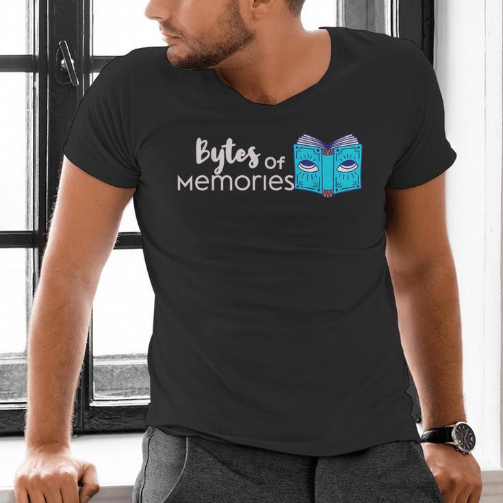 Bytes Of Memories Digital Nostalgia Concept Line Men's V-Neck T-Shirt