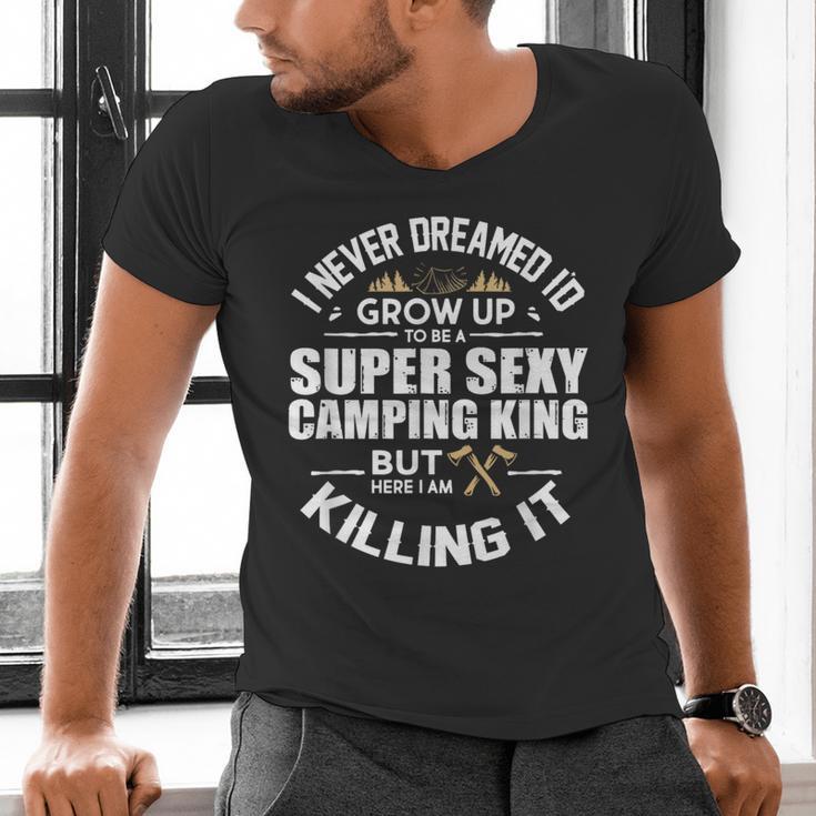 Camping Men Camper RV Camping Vacation Camping Dad Men's V-Neck T-Shirt