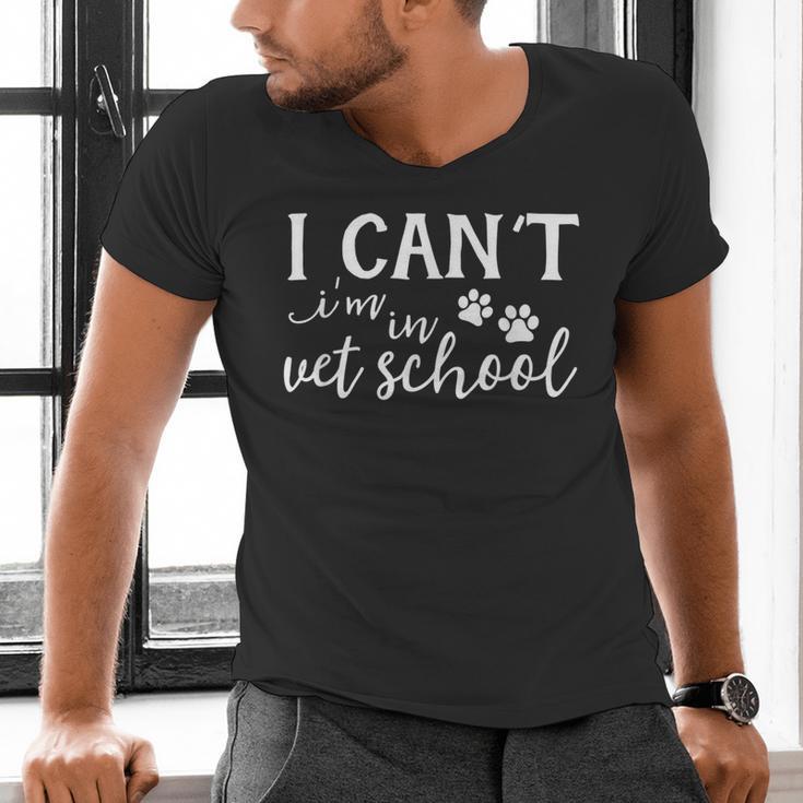 I Can't In Vet School Student Veterinarian Graduation Tech Men's V-Neck T-Shirt