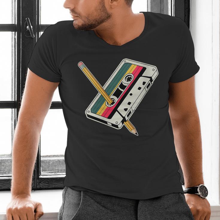 Cassette 90s Costume Party Nostalgia Men's V-Neck T-Shirt Cassette 90s Costume Party Nostalgia Men's V-Neck T-Shirt