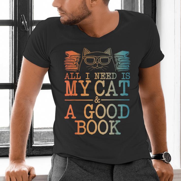 Cat & Book Art For Men Women Cat Librarian Novel Book Lover Men's V-Neck T-Shirt Cat & Book Art For Men Women Cat Librarian Novel Book Lover Men's V-Neck T-Shirt