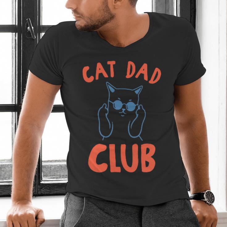 Cat Dad Club Life Is Better With Cats Retro Cat Dad Men's V-Neck T-Shirt