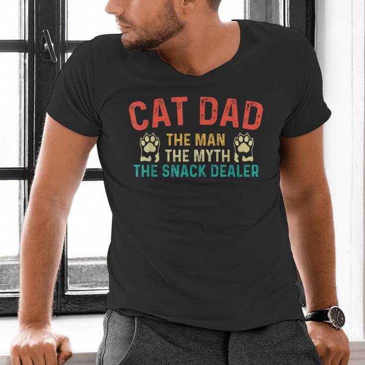 Cat Dad The Man The Myth Cat Lover Kitten Owner Kitty Men's V-Neck T-Shirt Cat Dad The Man The Myth Cat Lover Kitten Owner Kitty Men's V-Neck T-Shirt